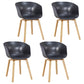 Modern Milk Tea Shop Solid Back Arm Chair Plastic Matte Finish Dining Chair Black Set of 4 Clearhalo ' kitchen&dining_furn' 'Dining Chairs' 'Dining Tables & Seating' 'dining_chair' 'Furniture' 'furniture_dining_chair' 'Kitchen & Dining Furniture' 'kitchen' 4641107