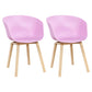 Modern Milk Tea Shop Solid Back Arm Chair Plastic Matte Finish Dining Chair Pink Set of 2 Clearhalo ' kitchen&dining_furn' 'Dining Chairs' 'Dining Tables & Seating' 'dining_chair' 'Furniture' 'furniture_dining_chair' 'Kitchen & Dining Furniture' 'kitchen' 4641109