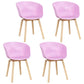 Modern Milk Tea Shop Solid Back Arm Chair Plastic Matte Finish Dining Chair Pink Set of 4 Clearhalo ' kitchen&dining_furn' 'Dining Chairs' 'Dining Tables & Seating' 'dining_chair' 'Furniture' 'furniture_dining_chair' 'Kitchen & Dining Furniture' 'kitchen' 4641110