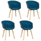 Modern Milk Tea Shop Solid Back Arm Chair Plastic Matte Finish Dining Chair Dark Blue Set of 4 Clearhalo ' kitchen&dining_furn' 'Dining Chairs' 'Dining Tables & Seating' 'dining_chair' 'Furniture' 'furniture_dining_chair' 'Kitchen & Dining Furniture' 'kitchen' 4641116