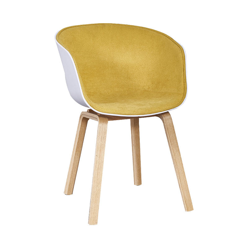 Modern Milk Tea Shop Solid Back Arm Chair Plastic Matte Finish Dining Chair Yellow 1 Piece Clearhalo ' kitchen&dining_furn' 'Dining Chairs' 'Dining Tables & Seating' 'dining_chair' 'Furniture' 'furniture_dining_chair' 'Kitchen & Dining Furniture' 'kitchen' 4641117