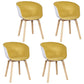 Modern Milk Tea Shop Solid Back Arm Chair Plastic Matte Finish Dining Chair Yellow Set of 4 Clearhalo ' kitchen&dining_furn' 'Dining Chairs' 'Dining Tables & Seating' 'dining_chair' 'Furniture' 'furniture_dining_chair' 'Kitchen & Dining Furniture' 'kitchen' 4641119