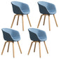 Modern Milk Tea Shop Solid Back Arm Chair Plastic Matte Finish Dining Chair Blue Set of 4 Clearhalo ' kitchen&dining_furn' 'Dining Chairs' 'Dining Tables & Seating' 'dining_chair' 'Furniture' 'furniture_dining_chair' 'Kitchen & Dining Furniture' 'kitchen' 4641125