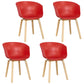 Modern Milk Tea Shop Solid Back Arm Chair Plastic Matte Finish Dining Chair Red Set of 4 Clearhalo ' kitchen&dining_furn' 'Dining Chairs' 'Dining Tables & Seating' 'dining_chair' 'Furniture' 'furniture_dining_chair' 'Kitchen & Dining Furniture' 'kitchen' 4641128