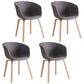Modern Milk Tea Shop Solid Back Arm Chair Plastic Matte Finish Dining Chair Dark Gray Set of 4 Clearhalo ' kitchen&dining_furn' 'Dining Chairs' 'Dining Tables & Seating' 'dining_chair' 'Furniture' 'furniture_dining_chair' 'Kitchen & Dining Furniture' 'kitchen' 4641131