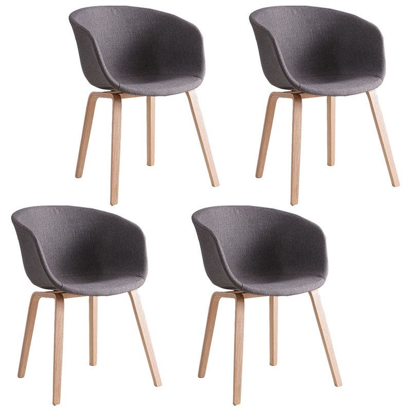 Modern Milk Tea Shop Solid Back Arm Chair Plastic Matte Finish Dining Chair Dark Gray Set of 4 Clearhalo ' kitchen&dining_furn' 'Dining Chairs' 'Dining Tables & Seating' 'dining_chair' 'Furniture' 'furniture_dining_chair' 'Kitchen & Dining Furniture' 'kitchen' 4641131