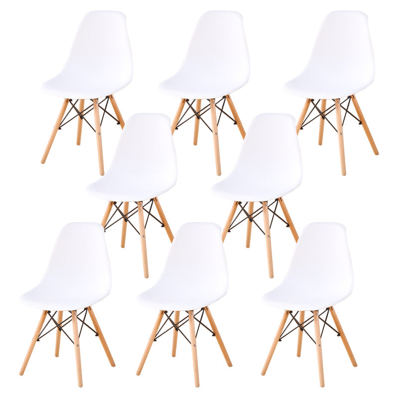 Wood Industrial Dining Kitchen Room Chair Solid Back Side Chair White Set of 8 Clearhalo ' kitchen&dining_furn' 'Dining Chairs' 'Dining Tables & Seating' 'dining_chair' 'Furniture' 'furniture_dining_chair' 'Kitchen & Dining Furniture' 'kitchen' 4641138
