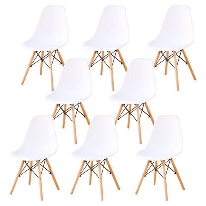 Wood Industrial Dining Kitchen Room Chair Solid Back Side Chair White Set of 8 Clearhalo ' kitchen&dining_furn' 'Dining Chairs' 'Dining Tables & Seating' 'dining_chair' 'Furniture' 'furniture_dining_chair' 'Kitchen & Dining Furniture' 'kitchen' 4641138