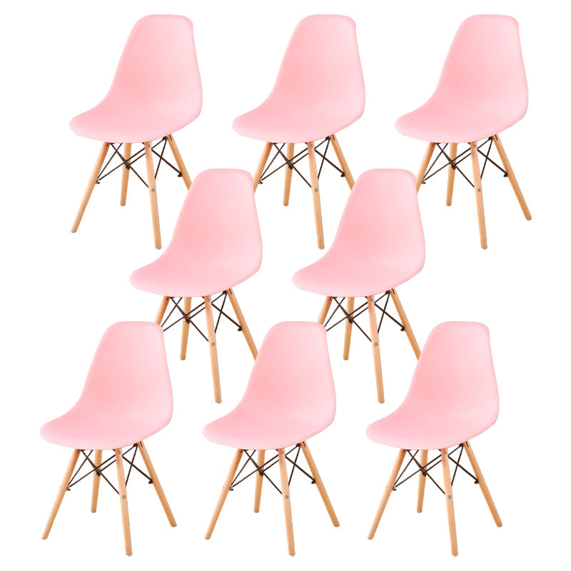 Wood Industrial Dining Kitchen Room Chair Solid Back Side Chair Pink Set of 8 Clearhalo ' kitchen&dining_furn' 'Dining Chairs' 'Dining Tables & Seating' 'dining_chair' 'Furniture' 'furniture_dining_chair' 'Kitchen & Dining Furniture' 'kitchen' 4641141
