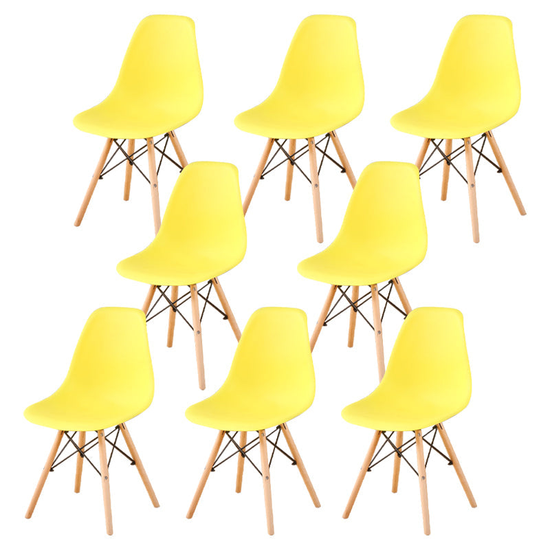 Wood Industrial Dining Kitchen Room Chair Solid Back Side Chair Yellow Set of 8 Clearhalo ' kitchen&dining_furn' 'Dining Chairs' 'Dining Tables & Seating' 'dining_chair' 'Furniture' 'furniture_dining_chair' 'Kitchen & Dining Furniture' 'kitchen' 4641143