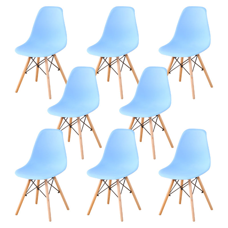 Wood Industrial Dining Kitchen Room Chair Solid Back Side Chair Sky Blue Set of 8 Clearhalo ' kitchen&dining_furn' 'Dining Chairs' 'Dining Tables & Seating' 'dining_chair' 'Furniture' 'furniture_dining_chair' 'Kitchen & Dining Furniture' 'kitchen' 4641145