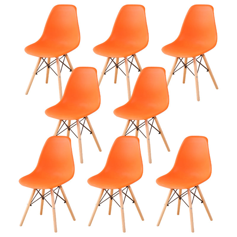 Wood Industrial Dining Kitchen Room Chair Solid Back Side Chair Orange Set of 8 Clearhalo ' kitchen&dining_furn' 'Dining Chairs' 'Dining Tables & Seating' 'dining_chair' 'Furniture' 'furniture_dining_chair' 'Kitchen & Dining Furniture' 'kitchen' 4641149