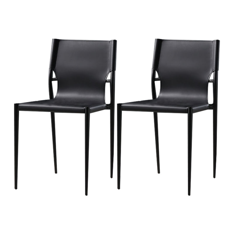 Modern Style Chair Dining Armless Chairs with Metal Legs for Kitchen Black 2 Piece Set Clearhalo ' kitchen&dining_furn' 'Dining Chairs' 'Dining Tables & Seating' 'dining_chair' 'furn' 'furn_dining_chair' 'Furniture' 'furniture_dining_chair' 'Kitchen & Dining Furniture' 'kitchen' 4641158