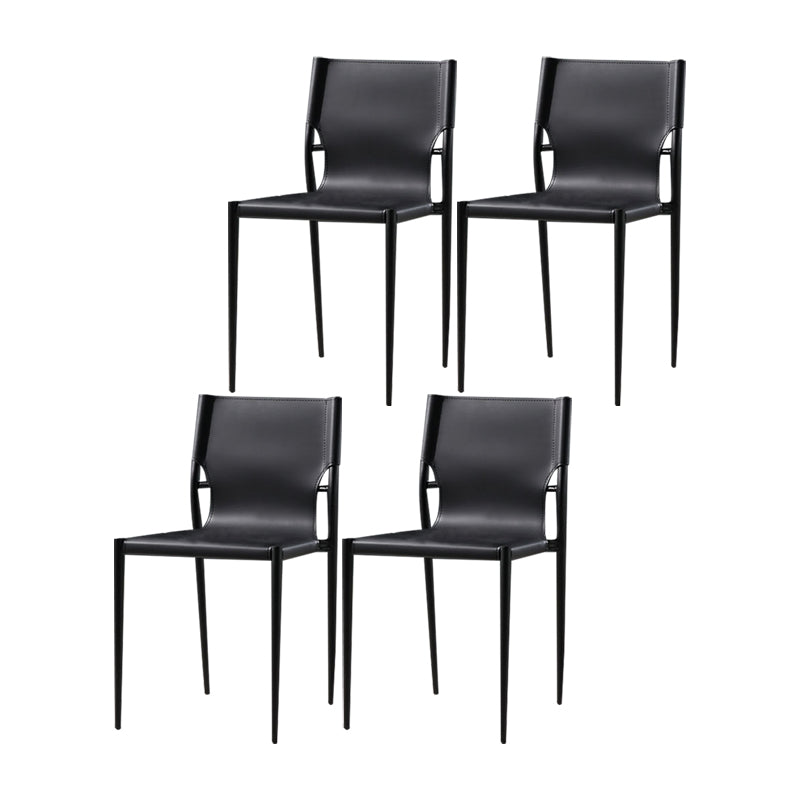 Modern Style Chair Dining Armless Chairs with Metal Legs for Kitchen Black 4 Piece Set Clearhalo ' kitchen&dining_furn' 'Dining Chairs' 'Dining Tables & Seating' 'dining_chair' 'furn' 'furn_dining_chair' 'Furniture' 'furniture_dining_chair' 'Kitchen & Dining Furniture' 'kitchen' 4641159