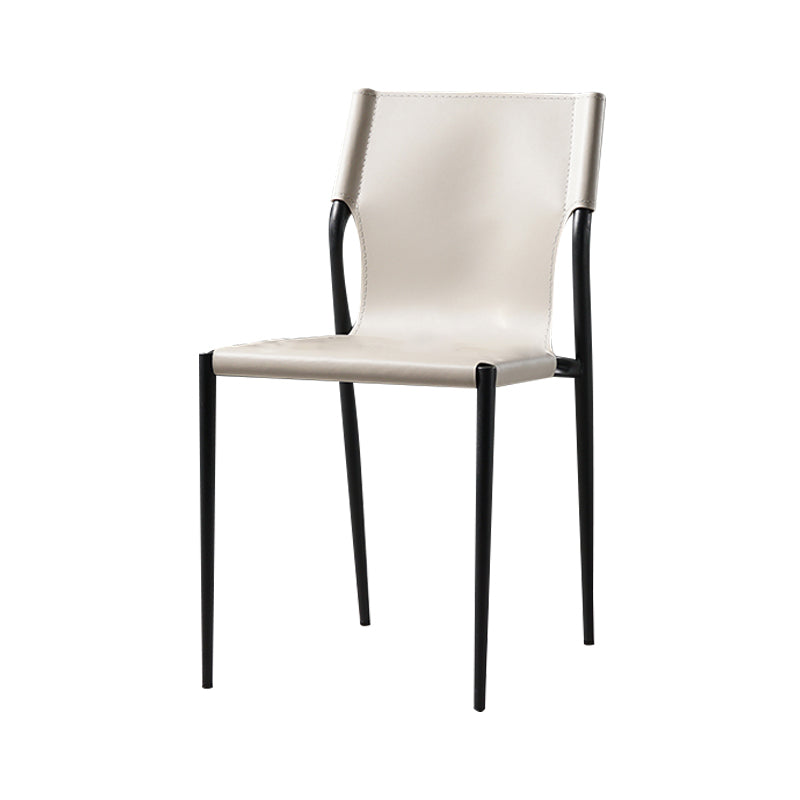 Modern Style Chair Dining Armless Chairs with Metal Legs for Kitchen Off-White 1 Piece Clearhalo ' kitchen&dining_furn' 'Dining Chairs' 'Dining Tables & Seating' 'dining_chair' 'furn' 'furn_dining_chair' 'Furniture' 'furniture_dining_chair' 'Kitchen & Dining Furniture' 'kitchen' 4641161