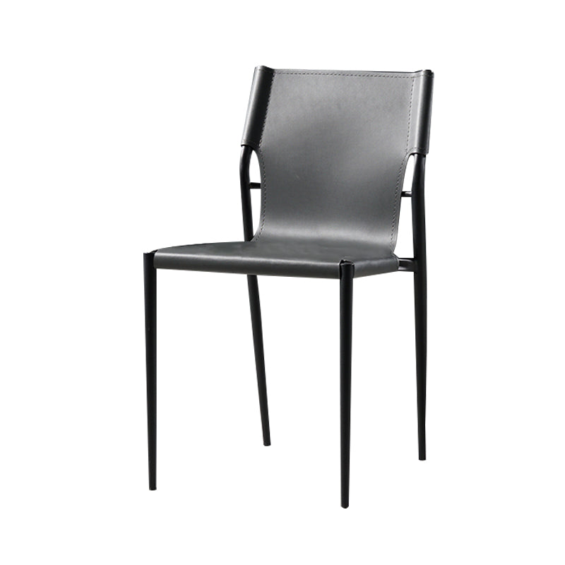 Modern Style Chair Dining Armless Chairs with Metal Legs for Kitchen Dark Gray 1 Piece Clearhalo ' kitchen&dining_furn' 'Dining Chairs' 'Dining Tables & Seating' 'dining_chair' 'furn' 'furn_dining_chair' 'Furniture' 'furniture_dining_chair' 'Kitchen & Dining Furniture' 'kitchen' 4641167