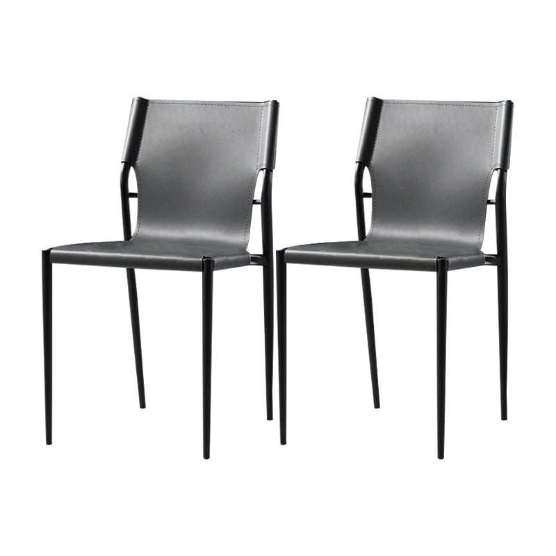 Modern Style Chair Dining Armless Chairs with Metal Legs for Kitchen Dark Gray 2 Piece Set Clearhalo ' kitchen&dining_furn' 'Dining Chairs' 'Dining Tables & Seating' 'dining_chair' 'furn' 'furn_dining_chair' 'Furniture' 'furniture_dining_chair' 'Kitchen & Dining Furniture' 'kitchen' 4641169