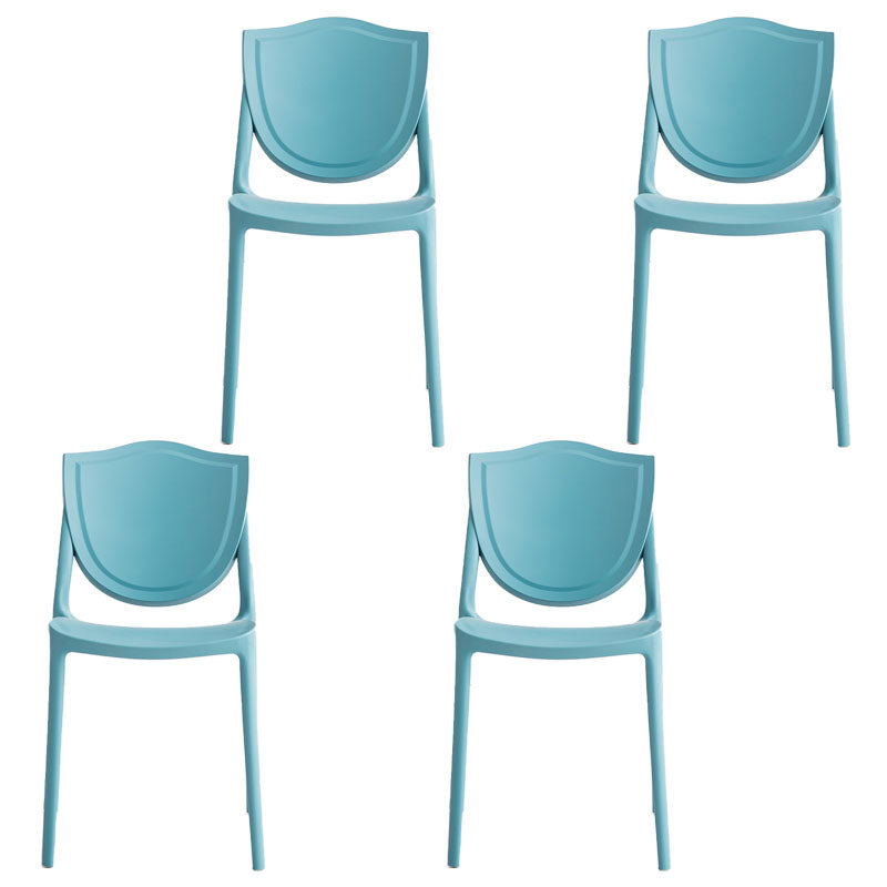 Modern Style Chair Dining Armless Chairs with Plastic Legs for Kitchen Dark Blue 4 Piece Set Clearhalo ' kitchen&dining_furn' 'Dining Chairs' 'Dining Tables & Seating' 'dining_chair' 'furn' 'furn_dining_chair' 'Furniture' 'furniture_dining_chair' 'Kitchen & Dining Furniture' 'kitchen' 4641183