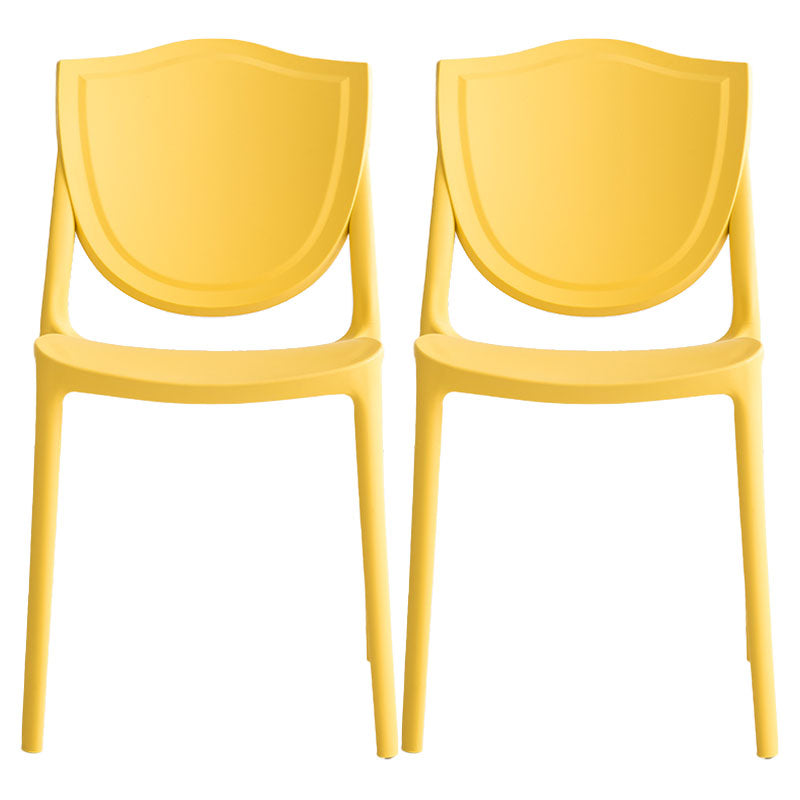 Modern Style Chair Dining Armless Chairs with Plastic Legs for Kitchen Yellow 2 Piece Set Clearhalo ' kitchen&dining_furn' 'Dining Chairs' 'Dining Tables & Seating' 'dining_chair' 'furn' 'furn_dining_chair' 'Furniture' 'furniture_dining_chair' 'Kitchen & Dining Furniture' 'kitchen' 4641189
