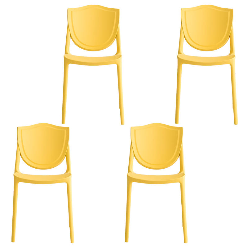 Modern Style Chair Dining Armless Chairs with Plastic Legs for Kitchen Yellow 4 Piece Set Clearhalo ' kitchen&dining_furn' 'Dining Chairs' 'Dining Tables & Seating' 'dining_chair' 'furn' 'furn_dining_chair' 'Furniture' 'furniture_dining_chair' 'Kitchen & Dining Furniture' 'kitchen' 4641191