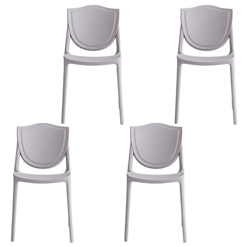 Modern Style Chair Dining Armless Chairs with Plastic Legs for Kitchen Grey 4 Piece Set Clearhalo ' kitchen&dining_furn' 'Dining Chairs' 'Dining Tables & Seating' 'dining_chair' 'furn' 'furn_dining_chair' 'Furniture' 'furniture_dining_chair' 'Kitchen & Dining Furniture' 'kitchen' 4641194