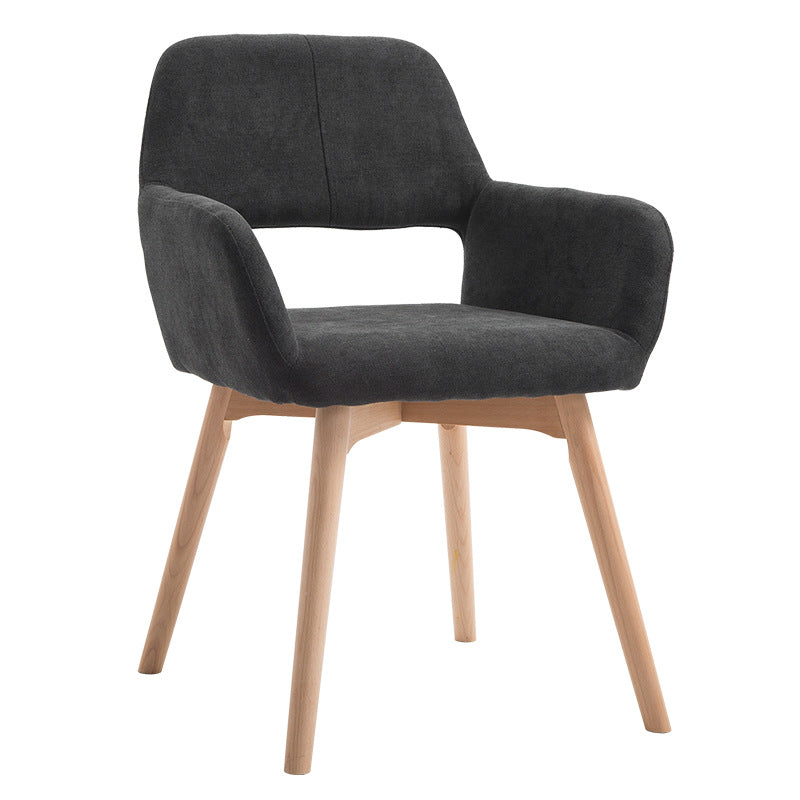 Wood Scandinavian Dining Kitchen Room Chair Open Back Arm Chair Black 1 Piece Clearhalo ' kitchen&dining_furn' 'Dining Chairs' 'Dining Tables & Seating' 'dining_chair' 'furn' 'furn_dining_chair' 'Furniture' 'furniture_dining_chair' 'Kitchen & Dining Furniture' 'kitchen' 4641199