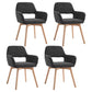 Wood Scandinavian Dining Kitchen Room Chair Open Back Arm Chair Black 4 Piece Set Clearhalo ' kitchen&dining_furn' 'Dining Chairs' 'Dining Tables & Seating' 'dining_chair' 'furn' 'furn_dining_chair' 'Furniture' 'furniture_dining_chair' 'Kitchen & Dining Furniture' 'kitchen' 4641203