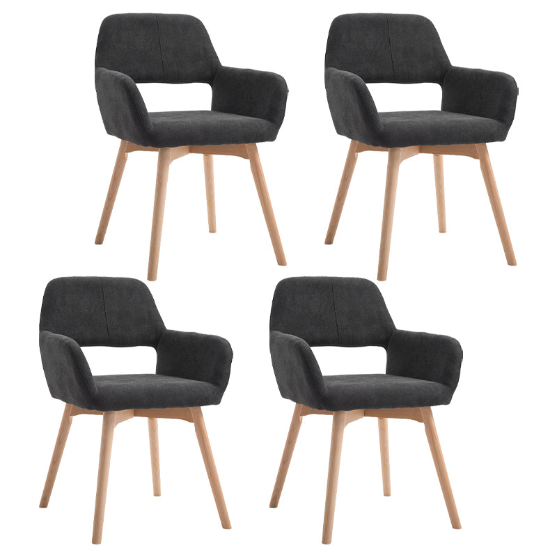 Wood Scandinavian Dining Kitchen Room Chair Open Back Arm Chair Black 4 Piece Set Clearhalo ' kitchen&dining_furn' 'Dining Chairs' 'Dining Tables & Seating' 'dining_chair' 'furn' 'furn_dining_chair' 'Furniture' 'furniture_dining_chair' 'Kitchen & Dining Furniture' 'kitchen' 4641203