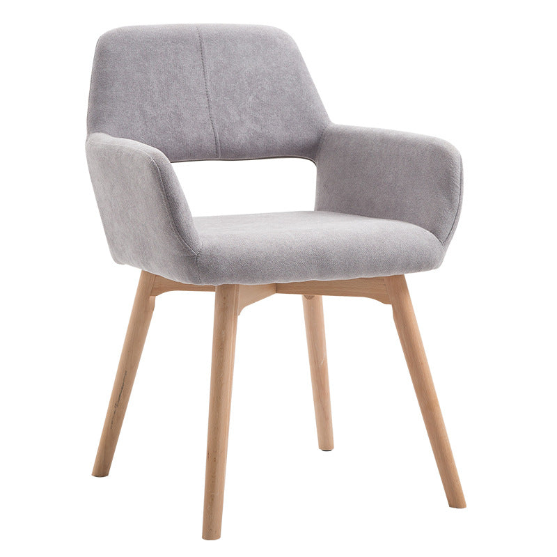 Wood Scandinavian Dining Kitchen Room Chair Open Back Arm Chair Light Gray 1 Piece Clearhalo ' kitchen&dining_furn' 'Dining Chairs' 'Dining Tables & Seating' 'dining_chair' 'furn' 'furn_dining_chair' 'Furniture' 'furniture_dining_chair' 'Kitchen & Dining Furniture' 'kitchen' 4641204