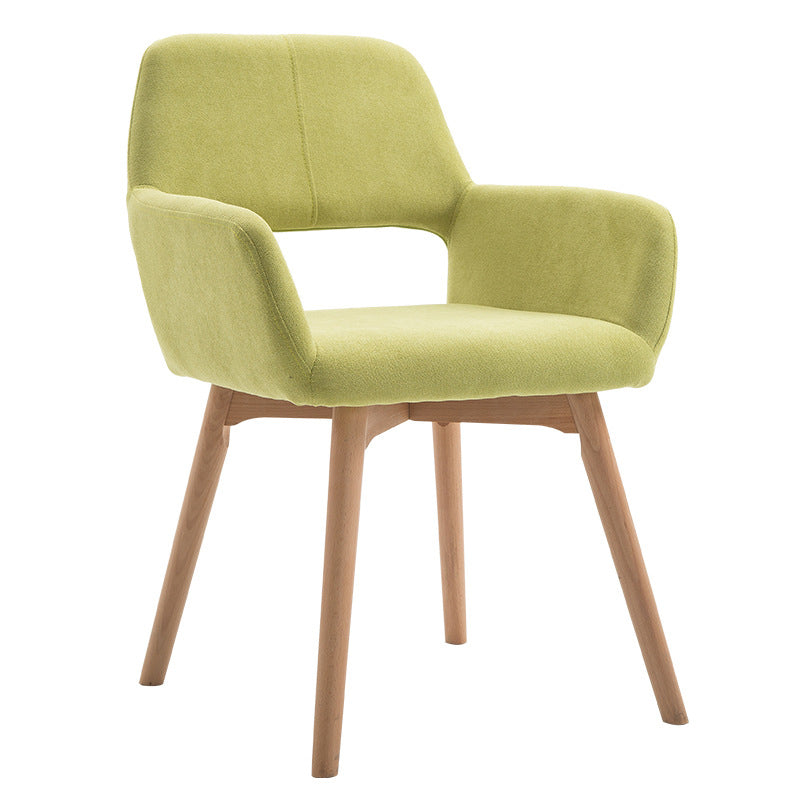 Wood Scandinavian Dining Kitchen Room Chair Open Back Arm Chair Green 1 Piece Clearhalo ' kitchen&dining_furn' 'Dining Chairs' 'Dining Tables & Seating' 'dining_chair' 'furn' 'furn_dining_chair' 'Furniture' 'furniture_dining_chair' 'Kitchen & Dining Furniture' 'kitchen' 4641205