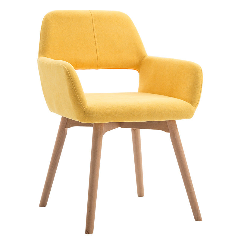 Wood Scandinavian Dining Kitchen Room Chair Open Back Arm Chair Yellow 1 Piece Clearhalo ' kitchen&dining_furn' 'Dining Chairs' 'Dining Tables & Seating' 'dining_chair' 'furn' 'furn_dining_chair' 'Furniture' 'furniture_dining_chair' 'Kitchen & Dining Furniture' 'kitchen' 4641210