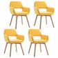 Wood Scandinavian Dining Kitchen Room Chair Open Back Arm Chair Yellow 4 Piece Set Clearhalo ' kitchen&dining_furn' 'Dining Chairs' 'Dining Tables & Seating' 'dining_chair' 'furn' 'furn_dining_chair' 'Furniture' 'furniture_dining_chair' 'Kitchen & Dining Furniture' 'kitchen' 4641214