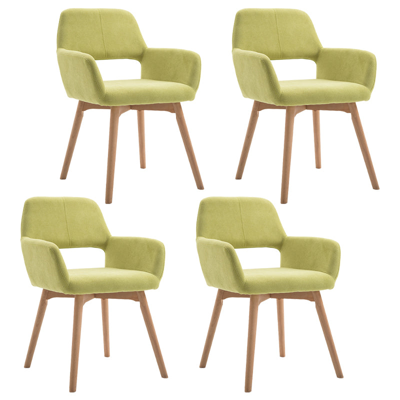 Wood Scandinavian Dining Kitchen Room Chair Open Back Arm Chair Green 4 Piece Set Clearhalo ' kitchen&dining_furn' 'Dining Chairs' 'Dining Tables & Seating' 'dining_chair' 'furn' 'furn_dining_chair' 'Furniture' 'furniture_dining_chair' 'Kitchen & Dining Furniture' 'kitchen' 4641218