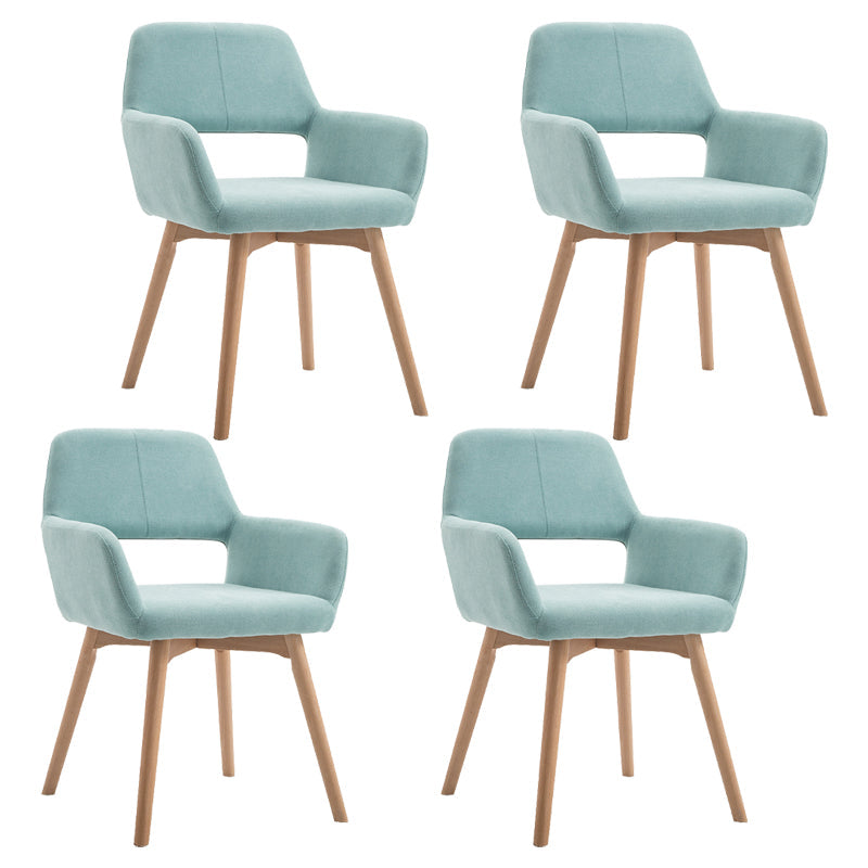 Wood Scandinavian Dining Kitchen Room Chair Open Back Arm Chair Light Green 4 Piece Set Clearhalo ' kitchen&dining_furn' 'Dining Chairs' 'Dining Tables & Seating' 'dining_chair' 'furn' 'furn_dining_chair' 'Furniture' 'furniture_dining_chair' 'Kitchen & Dining Furniture' 'kitchen' 4641221