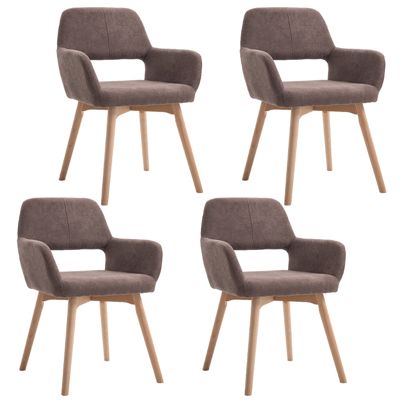 Wood Scandinavian Dining Kitchen Room Chair Open Back Arm Chair Coffee 4 Piece Set Clearhalo ' kitchen&dining_furn' 'Dining Chairs' 'Dining Tables & Seating' 'dining_chair' 'furn' 'furn_dining_chair' 'Furniture' 'furniture_dining_chair' 'Kitchen & Dining Furniture' 'kitchen' 4641224