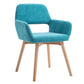 Wood Scandinavian Dining Kitchen Room Chair Open Back Arm Chair Peacock Blue 1 Piece Clearhalo ' kitchen&dining_furn' 'Dining Chairs' 'Dining Tables & Seating' 'dining_chair' 'furn' 'furn_dining_chair' 'Furniture' 'furniture_dining_chair' 'Kitchen & Dining Furniture' 'kitchen' 4641225