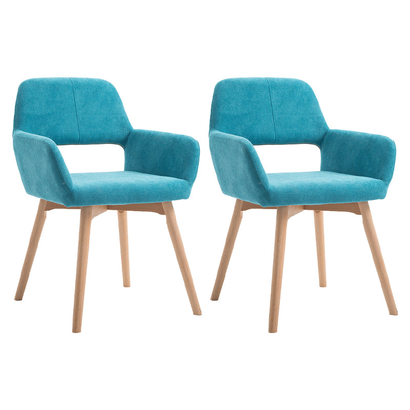 Wood Scandinavian Dining Kitchen Room Chair Open Back Arm Chair Peacock Blue 2 Piece Set Clearhalo ' kitchen&dining_furn' 'Dining Chairs' 'Dining Tables & Seating' 'dining_chair' 'furn' 'furn_dining_chair' 'Furniture' 'furniture_dining_chair' 'Kitchen & Dining Furniture' 'kitchen' 4641226