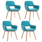 Wood Scandinavian Dining Kitchen Room Chair Open Back Arm Chair Peacock Blue 4 Piece Set Clearhalo ' kitchen&dining_furn' 'Dining Chairs' 'Dining Tables & Seating' 'dining_chair' 'furn' 'furn_dining_chair' 'Furniture' 'furniture_dining_chair' 'Kitchen & Dining Furniture' 'kitchen' 4641227