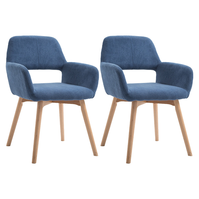 Wood Scandinavian Dining Kitchen Room Chair Open Back Arm Chair Dark Blue 2 Piece Set Clearhalo ' kitchen&dining_furn' 'Dining Chairs' 'Dining Tables & Seating' 'dining_chair' 'furn' 'furn_dining_chair' 'Furniture' 'furniture_dining_chair' 'Kitchen & Dining Furniture' 'kitchen' 4641228