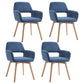 Wood Scandinavian Dining Kitchen Room Chair Open Back Arm Chair Dark Blue 4 Piece Set Clearhalo ' kitchen&dining_furn' 'Dining Chairs' 'Dining Tables & Seating' 'dining_chair' 'furn' 'furn_dining_chair' 'Furniture' 'furniture_dining_chair' 'Kitchen & Dining Furniture' 'kitchen' 4641229