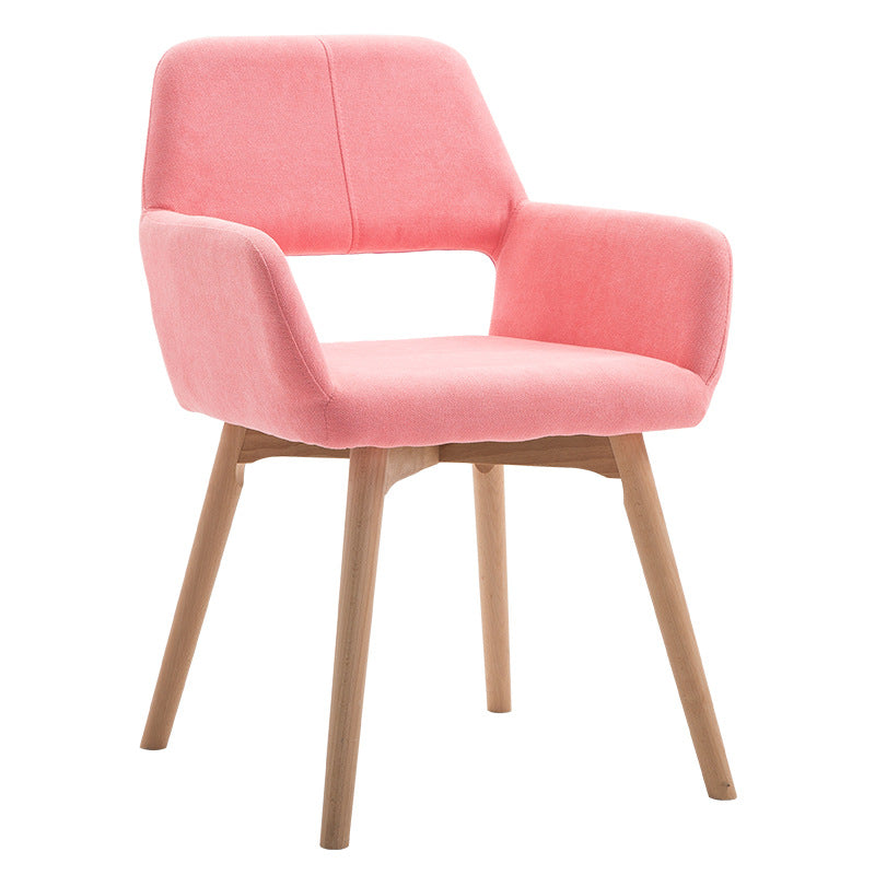 Wood Scandinavian Dining Kitchen Room Chair Open Back Arm Chair Rose Bloom 1 Piece Clearhalo ' kitchen&dining_furn' 'Dining Chairs' 'Dining Tables & Seating' 'dining_chair' 'furn' 'furn_dining_chair' 'Furniture' 'furniture_dining_chair' 'Kitchen & Dining Furniture' 'kitchen' 4641230