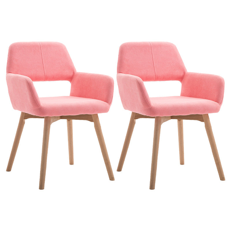 Wood Scandinavian Dining Kitchen Room Chair Open Back Arm Chair Rose Bloom 2 Piece Set Clearhalo ' kitchen&dining_furn' 'Dining Chairs' 'Dining Tables & Seating' 'dining_chair' 'furn' 'furn_dining_chair' 'Furniture' 'furniture_dining_chair' 'Kitchen & Dining Furniture' 'kitchen' 4641231