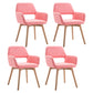Wood Scandinavian Dining Kitchen Room Chair Open Back Arm Chair Rose Bloom 4 Piece Set Clearhalo ' kitchen&dining_furn' 'Dining Chairs' 'Dining Tables & Seating' 'dining_chair' 'furn' 'furn_dining_chair' 'Furniture' 'furniture_dining_chair' 'Kitchen & Dining Furniture' 'kitchen' 4641232