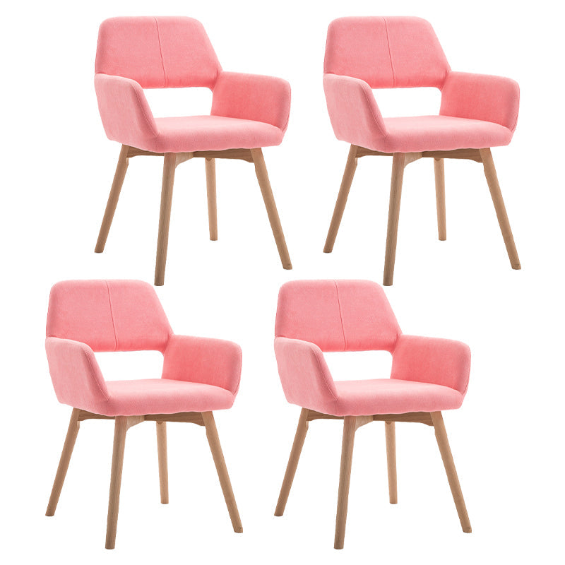Wood Scandinavian Dining Kitchen Room Chair Open Back Arm Chair Rose Bloom 4 Piece Set Clearhalo ' kitchen&dining_furn' 'Dining Chairs' 'Dining Tables & Seating' 'dining_chair' 'furn' 'furn_dining_chair' 'Furniture' 'furniture_dining_chair' 'Kitchen & Dining Furniture' 'kitchen' 4641232