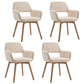 Wood Scandinavian Dining Kitchen Room Chair Open Back Arm Chair Off-White 4 Piece Set Clearhalo ' kitchen&dining_furn' 'Dining Chairs' 'Dining Tables & Seating' 'dining_chair' 'furn' 'furn_dining_chair' 'Furniture' 'furniture_dining_chair' 'Kitchen & Dining Furniture' 'kitchen' 4641235