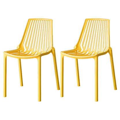 Modern Style Stackable Chair Dining Armless Chairs with Plastic Legs for Kitchen Yellow 2 Piece Set Clearhalo ' kitchen&dining_furn' 'Dining Chairs' 'Dining Tables & Seating' 'dining_chair' 'furn' 'furn_dining_chair' 'Furniture' 'furniture_dining_chair' 'Kitchen & Dining Furniture' 'kitchen' 4641241