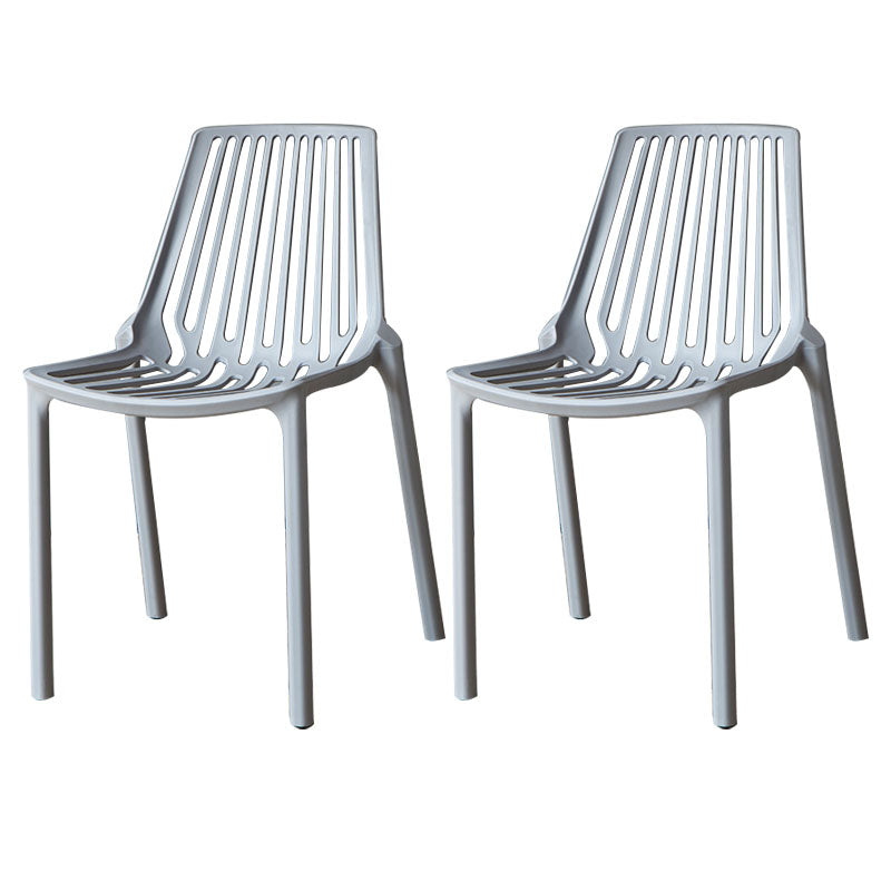 Modern Style Stackable Chair Dining Armless Chairs with Plastic Legs for Kitchen Grey 2 Piece Set Clearhalo ' kitchen&dining_furn' 'Dining Chairs' 'Dining Tables & Seating' 'dining_chair' 'furn' 'furn_dining_chair' 'Furniture' 'furniture_dining_chair' 'Kitchen & Dining Furniture' 'kitchen' 4641245