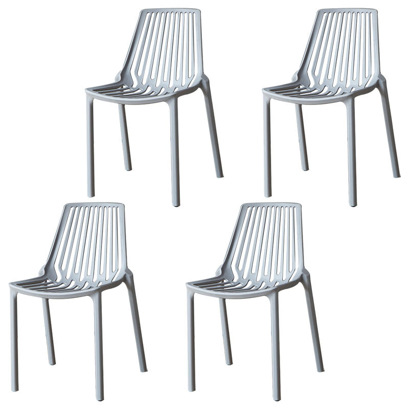 Modern Style Stackable Chair Dining Armless Chairs with Plastic Legs for Kitchen Grey 4 Piece Set Clearhalo ' kitchen&dining_furn' 'Dining Chairs' 'Dining Tables & Seating' 'dining_chair' 'furn' 'furn_dining_chair' 'Furniture' 'furniture_dining_chair' 'Kitchen & Dining Furniture' 'kitchen' 4641247