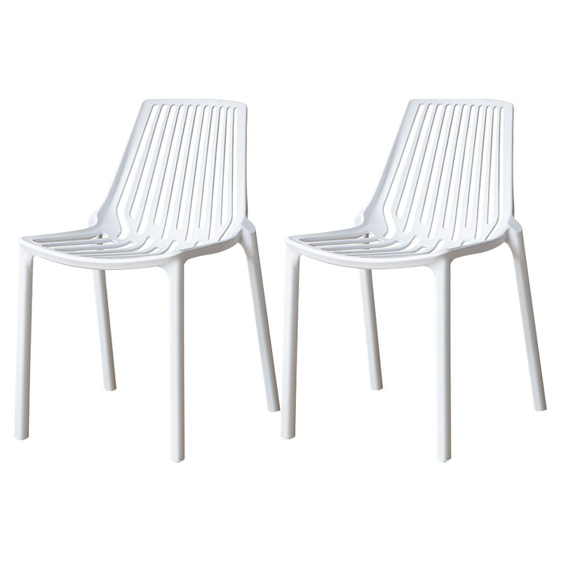 Modern Style Stackable Chair Dining Armless Chairs with Plastic Legs for Kitchen White 2 Piece Set Clearhalo ' kitchen&dining_furn' 'Dining Chairs' 'Dining Tables & Seating' 'dining_chair' 'furn' 'furn_dining_chair' 'Furniture' 'furniture_dining_chair' 'Kitchen & Dining Furniture' 'kitchen' 4641250