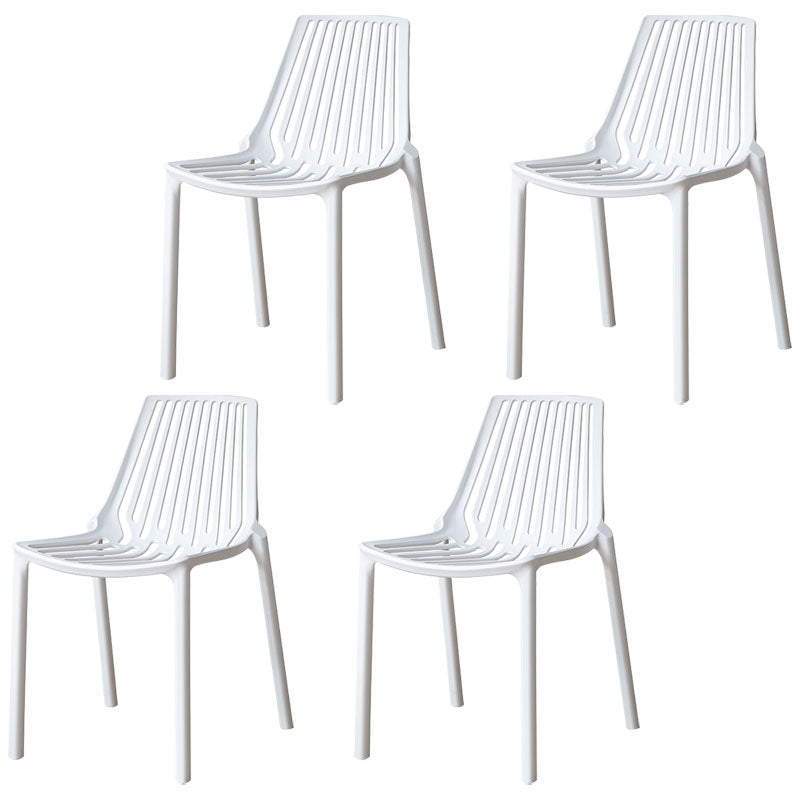 Modern Style Stackable Chair Dining Armless Chairs with Plastic Legs for Kitchen White 4 Piece Set Clearhalo ' kitchen&dining_furn' 'Dining Chairs' 'Dining Tables & Seating' 'dining_chair' 'furn' 'furn_dining_chair' 'Furniture' 'furniture_dining_chair' 'Kitchen & Dining Furniture' 'kitchen' 4641251